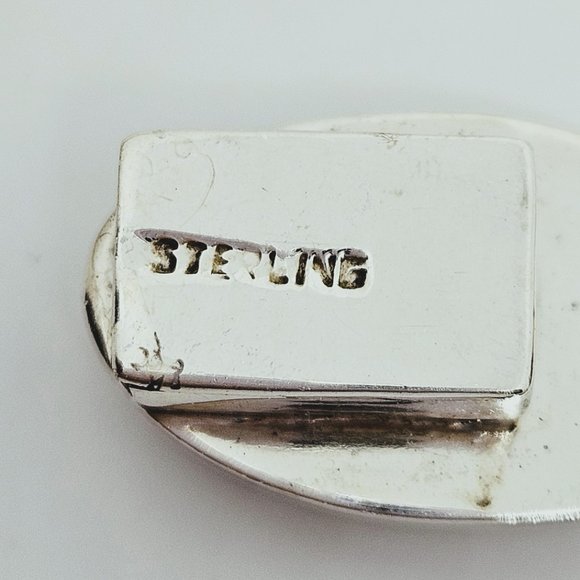 Vintage Mexico C-11 Sodalite Modernist Style 925 Sterling Silver Bracelet - Picture 8 of 9